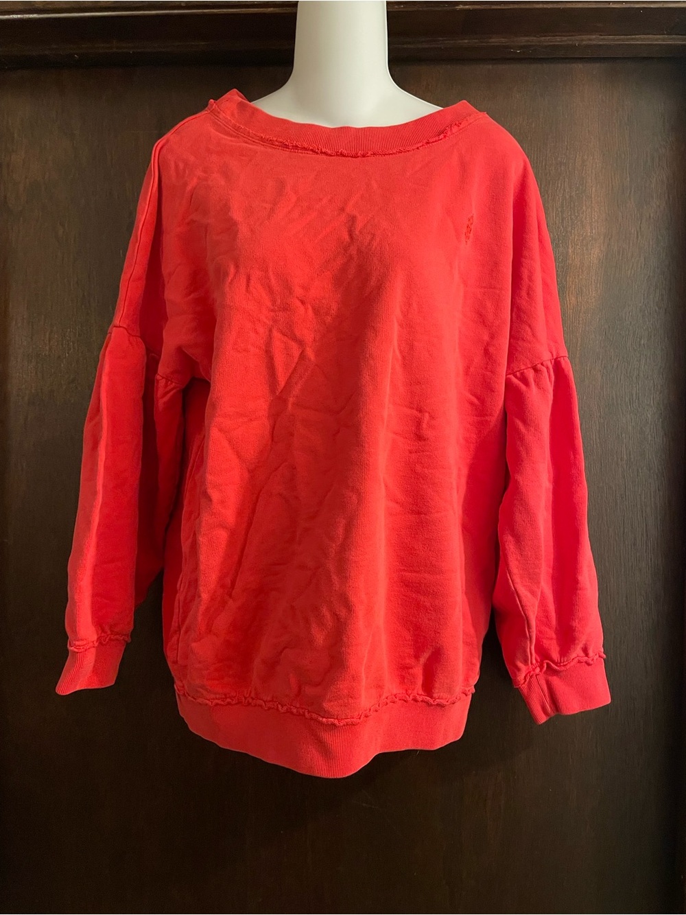 Free People Movement Brand Women's size Small Coral Red Making It Pullover Top